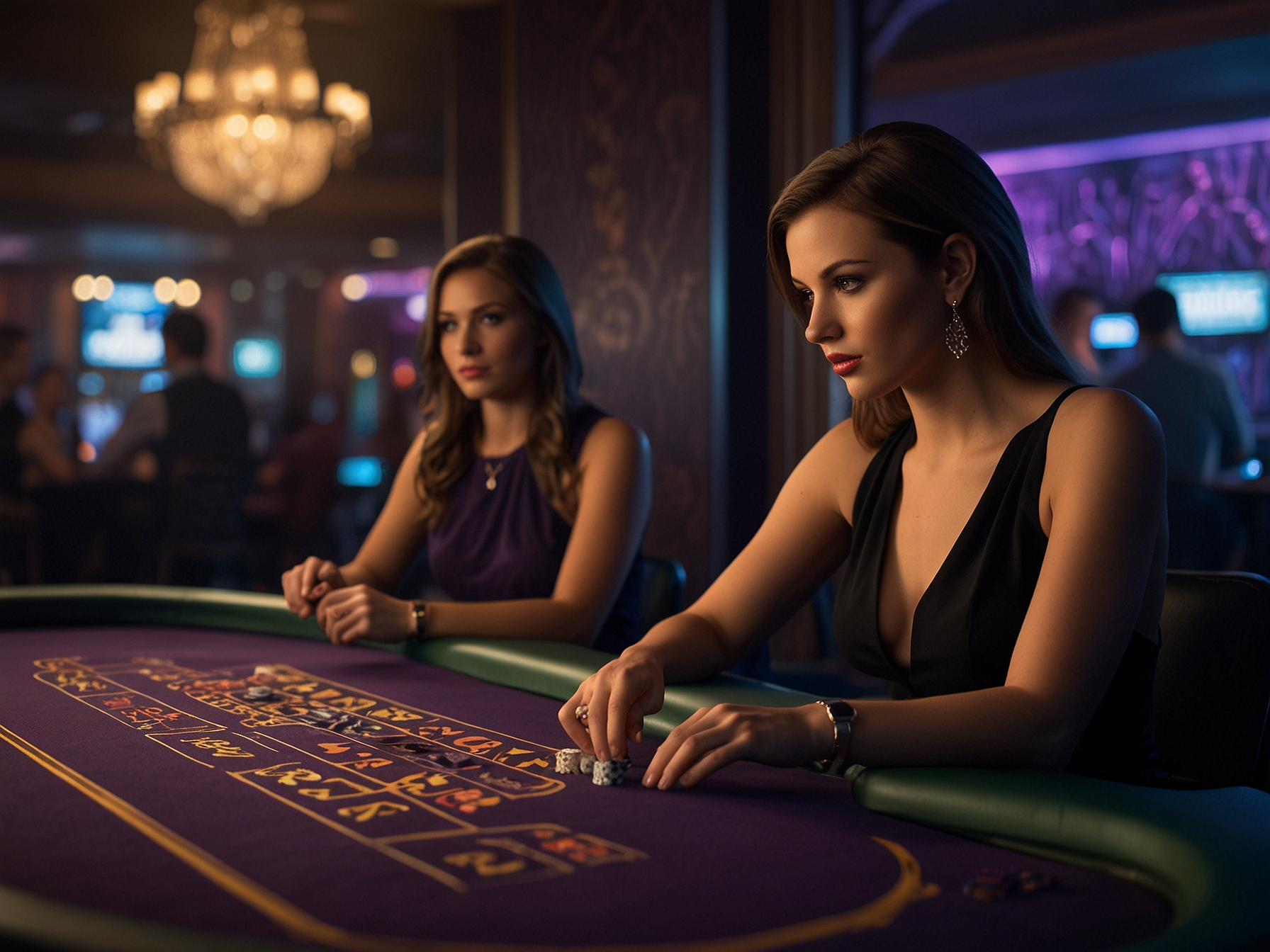 Sala de casino en vivo con crupier