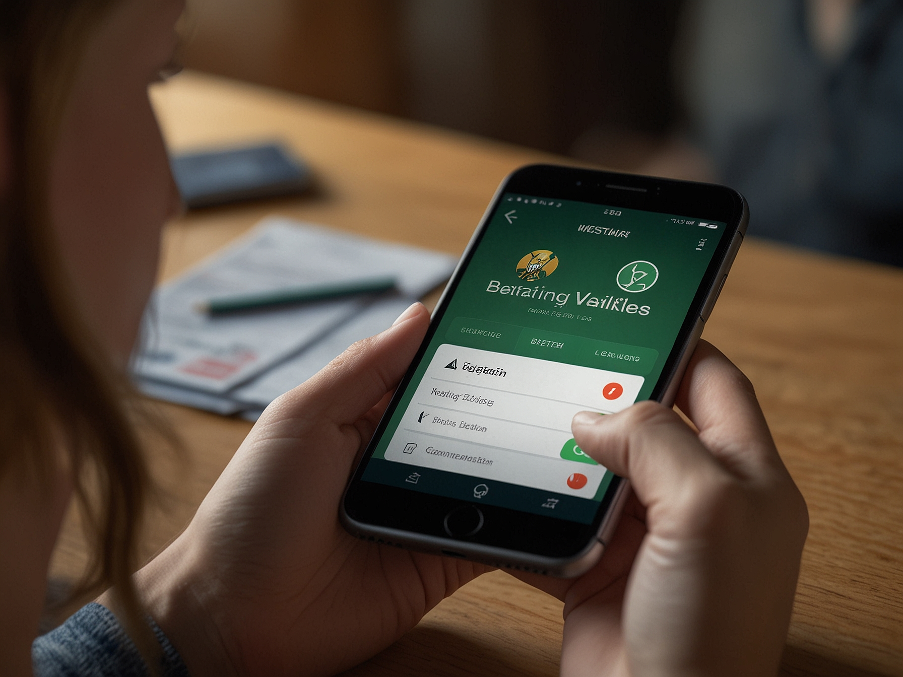 Persona completando registro en móvil